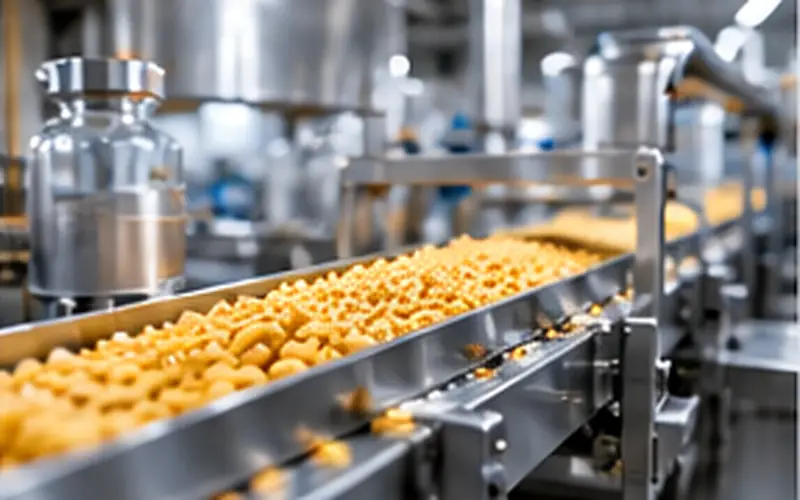 Food processing line with grain-like ingredients